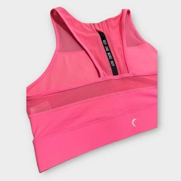 Zyia All Star Neon Hot Pink Performance Mesh Front Activewear Workout Sport Bra - Picture 4 of 8